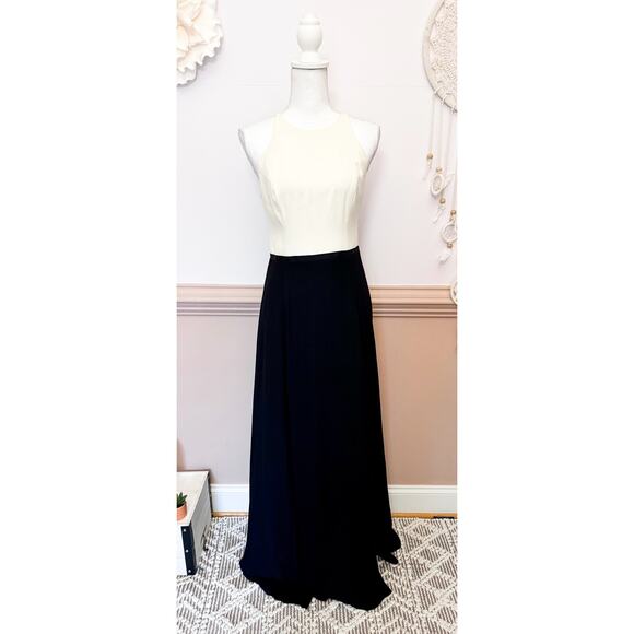 H by Halston Dresses & Skirts - Halston Black White Halter Neck Gown Size 4